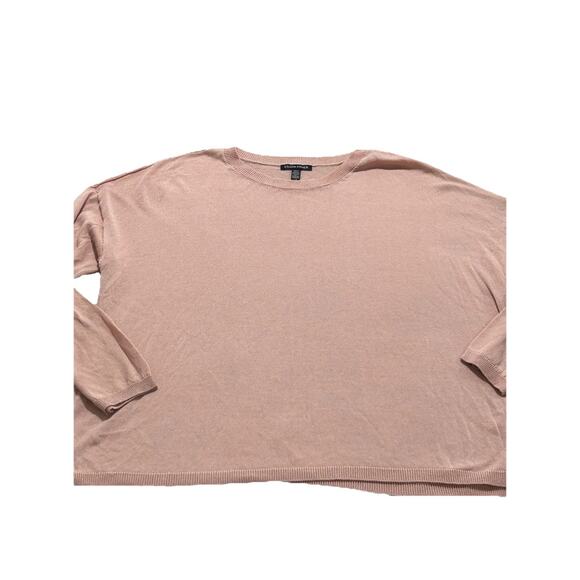 Eileen Fisher Pink Featherweight Tencel/nylon Blend Summer Sweater Size L - Picture 1 of 6